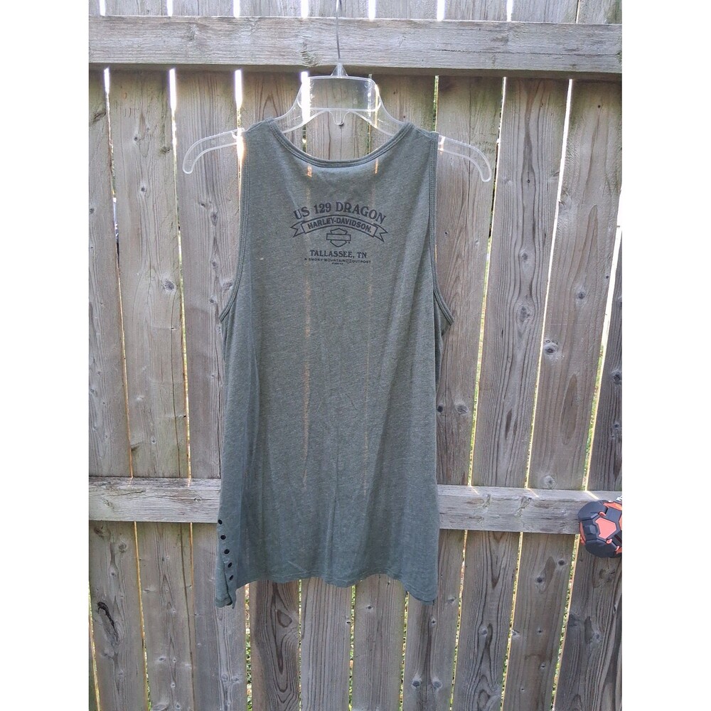 082 Harley Davidson Tallassee TN 2020 XL Green Tank Top Graphic Women's - Picture 7 of 9